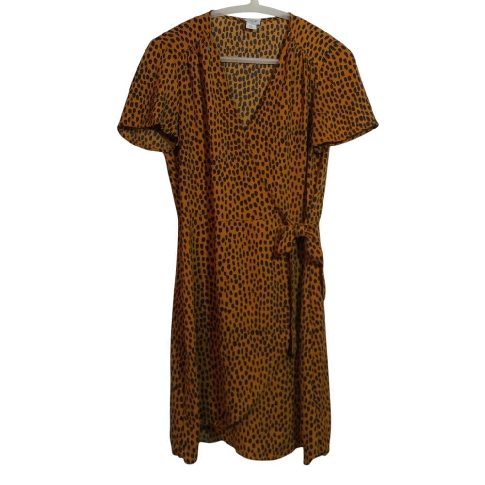 J.Crew Drapey Twill Leopard Wrap Mini Dress Animal Print Size 4